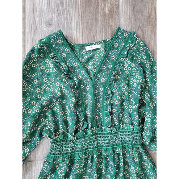 Max Studio Floral Print Boho Dress 3/4 Sleeve midi Size Medium - Picture 5 of 6